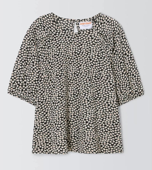 John Lewis Bloom Floral Puff Sleeve Top Size 10 RRP £28 - William George