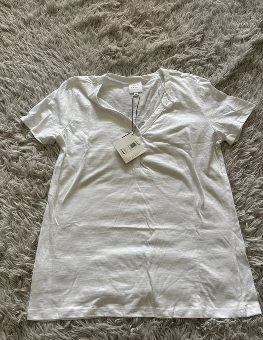 John Lewis Button V Neck T Shirt White Size 10 RRP £19 - William George