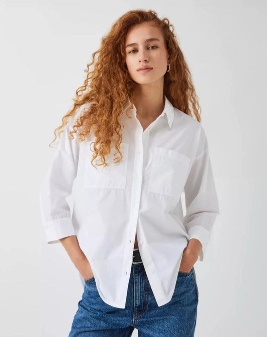 John Lewis Curved Hem White Shirt Size 6 BNWT RRP £32 - William George