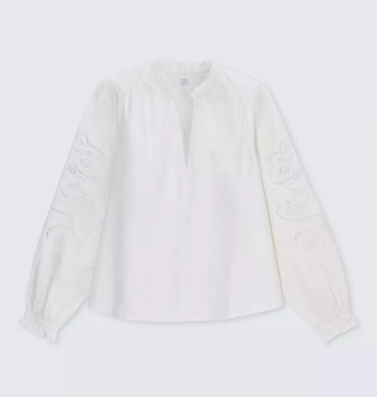 John Lewis Cutwork Detail Cotton Blouse BNWT Size 8 RRP £49 - William George
