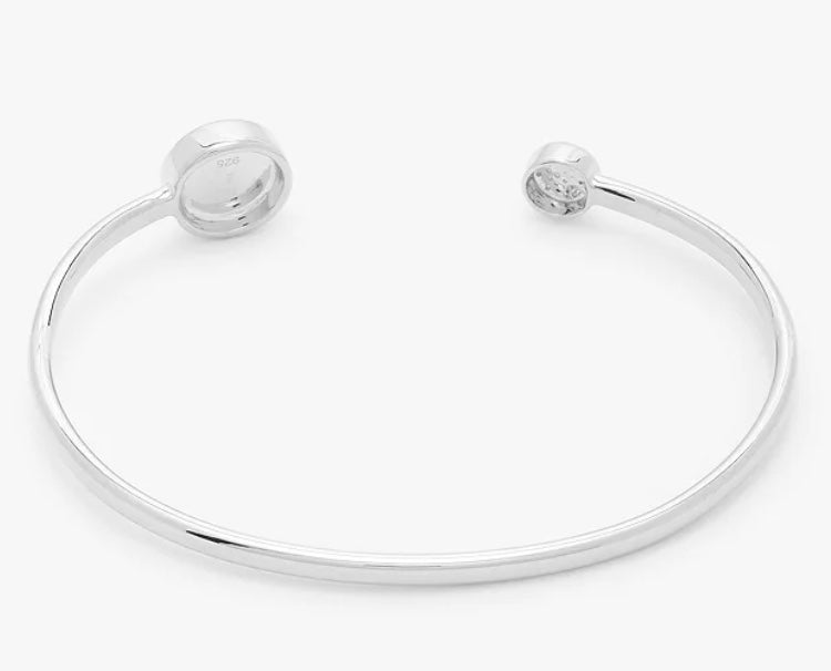 John Lewis Diamond End Cuff Bangle, Silver - William George