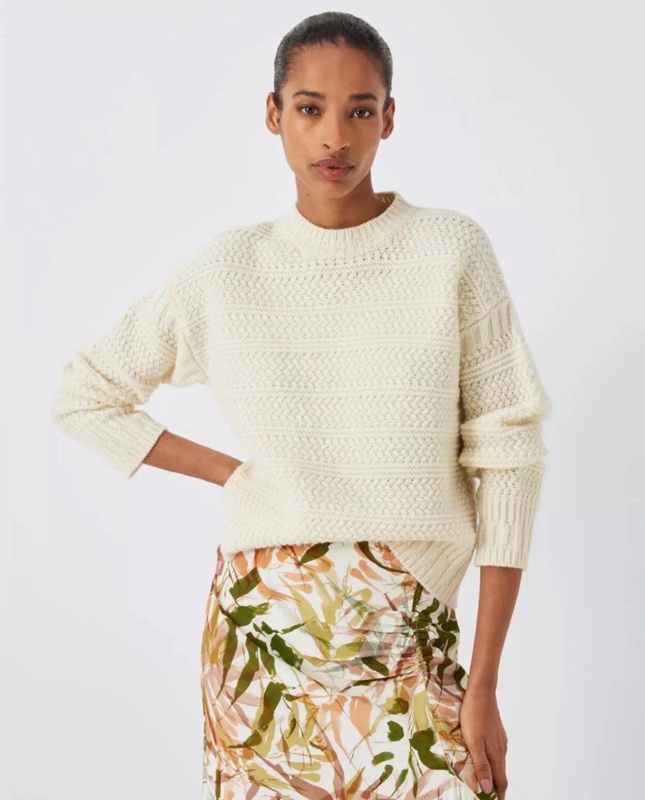 John Lewis Wool Blend Herringbone Sweater Size Medium BNWT RRP £65 - William George