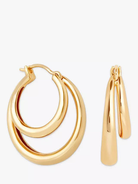 Astrid & Miyu Illusion Dome Hoop Earrings, Gold - William George