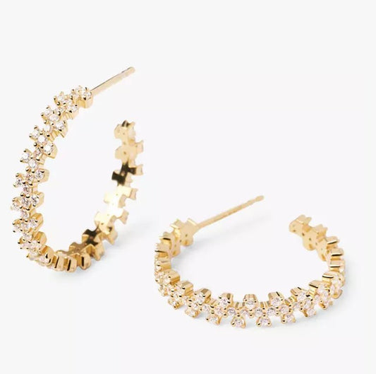 PDPAOLA Halo Hoop Earrings, Gold/Multi - William George