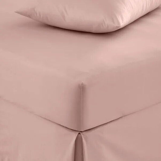 200TC Plain Dye Extra Deep Fitted Sheet Blush Single - William George