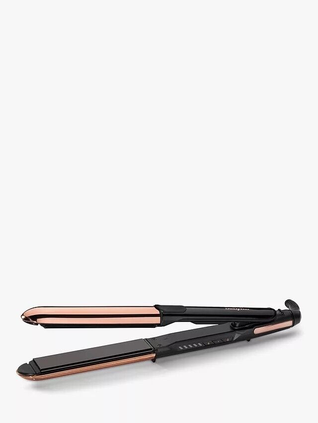 BABYLISS Titanium Brilliance Straight & Curl Hair Straightener Black & Rose Gold - William George