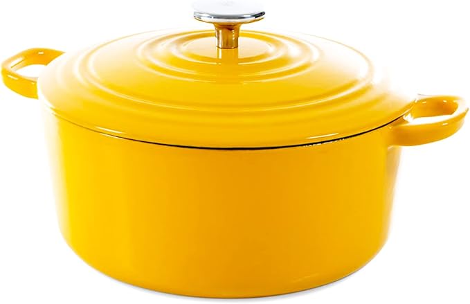 BK Cookware German Enamelled Iron, 28 cm/6.7 Litre Dutch Oven Casserole Dish with Lid - William George