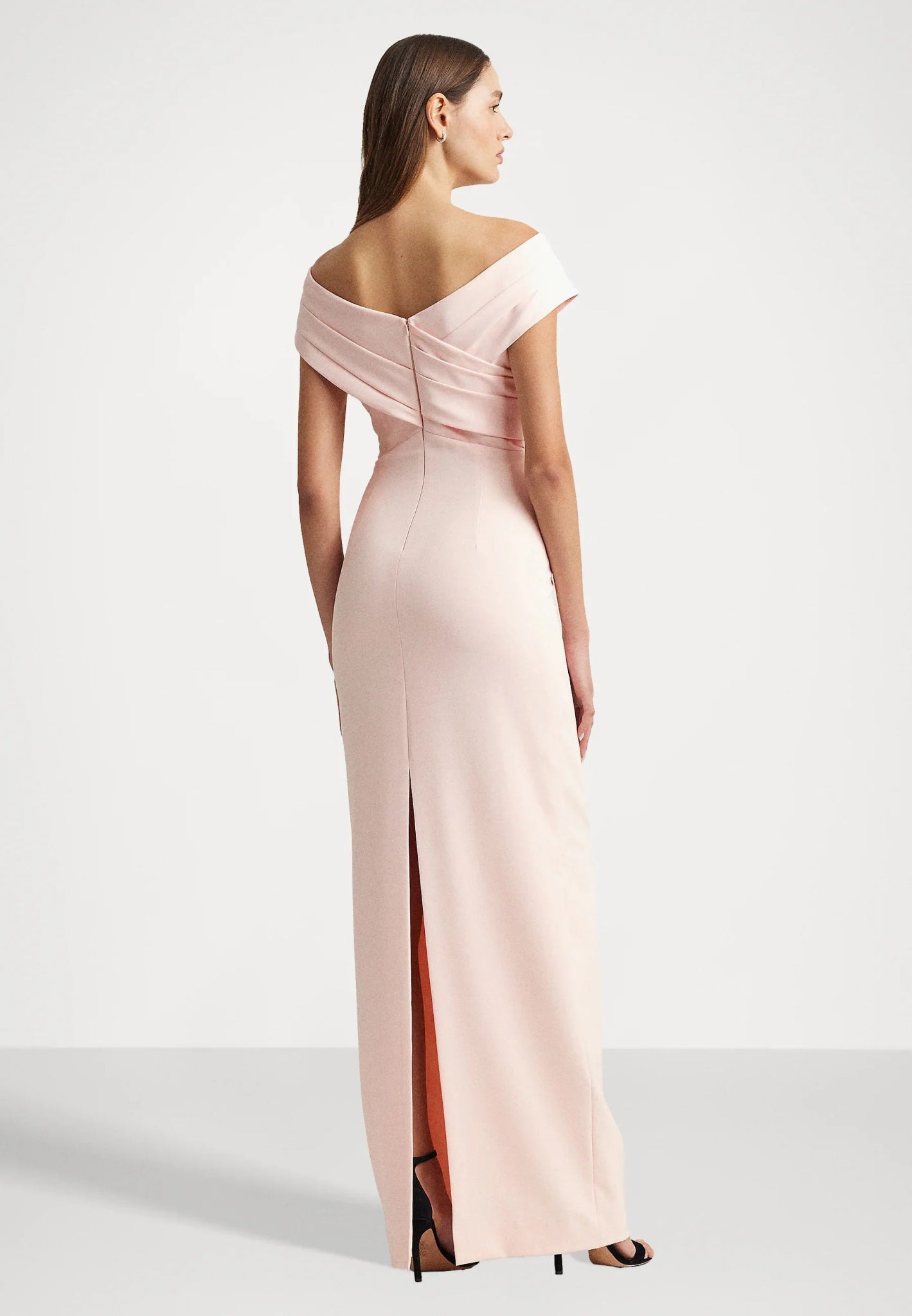 BNWT Ralph Lauren Crepe Off - the - Shoulder Gown Pink Opal Size 10 Prom Ball Christmas RRP £279 - William George