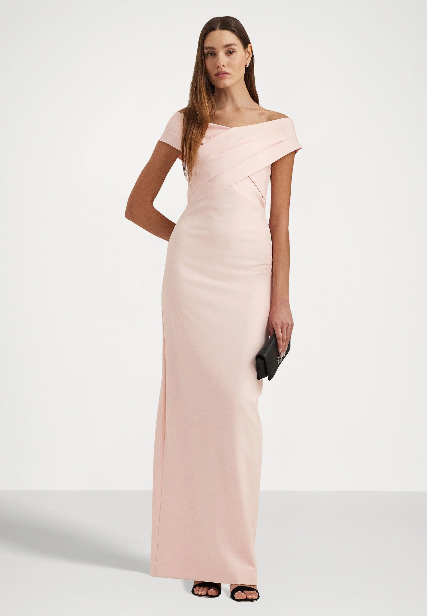 BNWT Ralph Lauren Crepe Off - the - Shoulder Gown Pink Opal Size 10 Prom Ball Christmas RRP £279 - William George