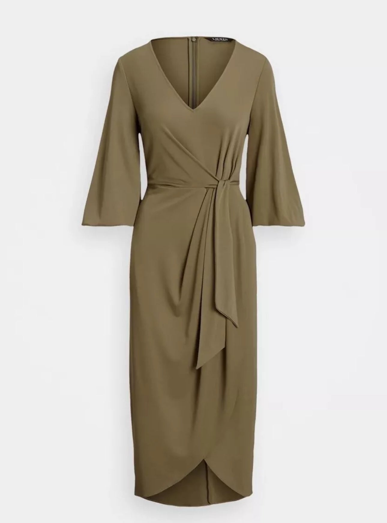 BNWT Ralph Lauren Jobs Midi Jersey Dress Olive Fern Size 8 RRP £219 - William George