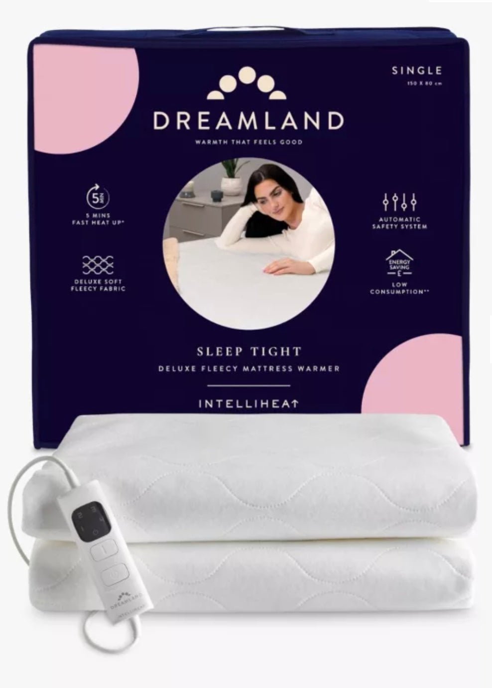 Dreamland Sleep Tight Deluxe Fleecy Mattress Warmer, Single RRP £54.99 - William George