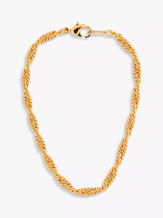 Eclectica Vintage 22ct Gold Plated Twisted Chain Necklace, Gold - William George