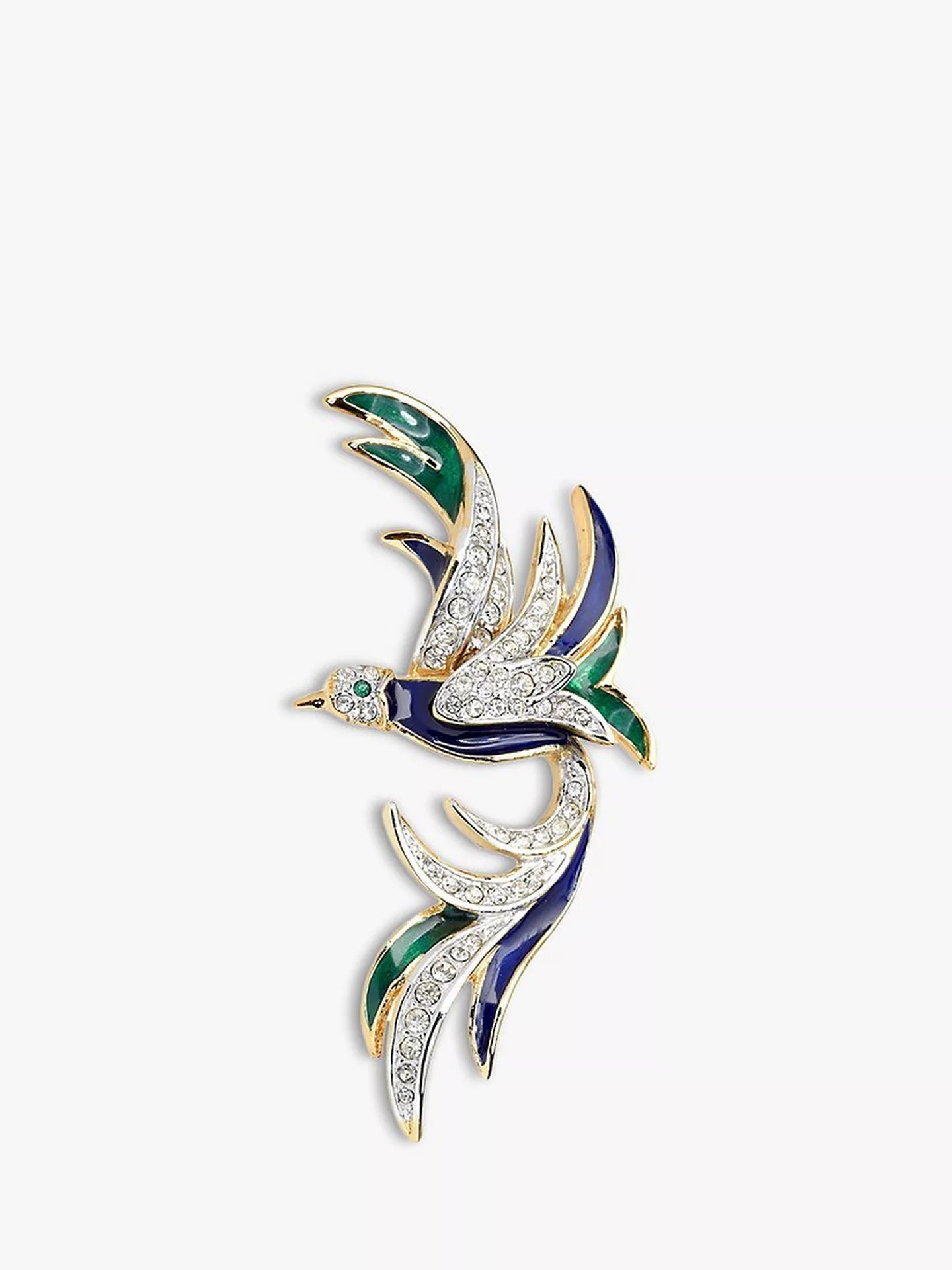 Eclectica Vintage Attwood & Sawyer Swarovski Crystal & Enamel Bird of Paradise Brooch - William George