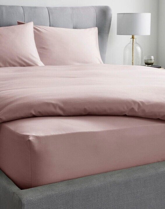 Hotel Collection 300TC Cotton Extra Deep Fitted Sheet Blush Super King - William George