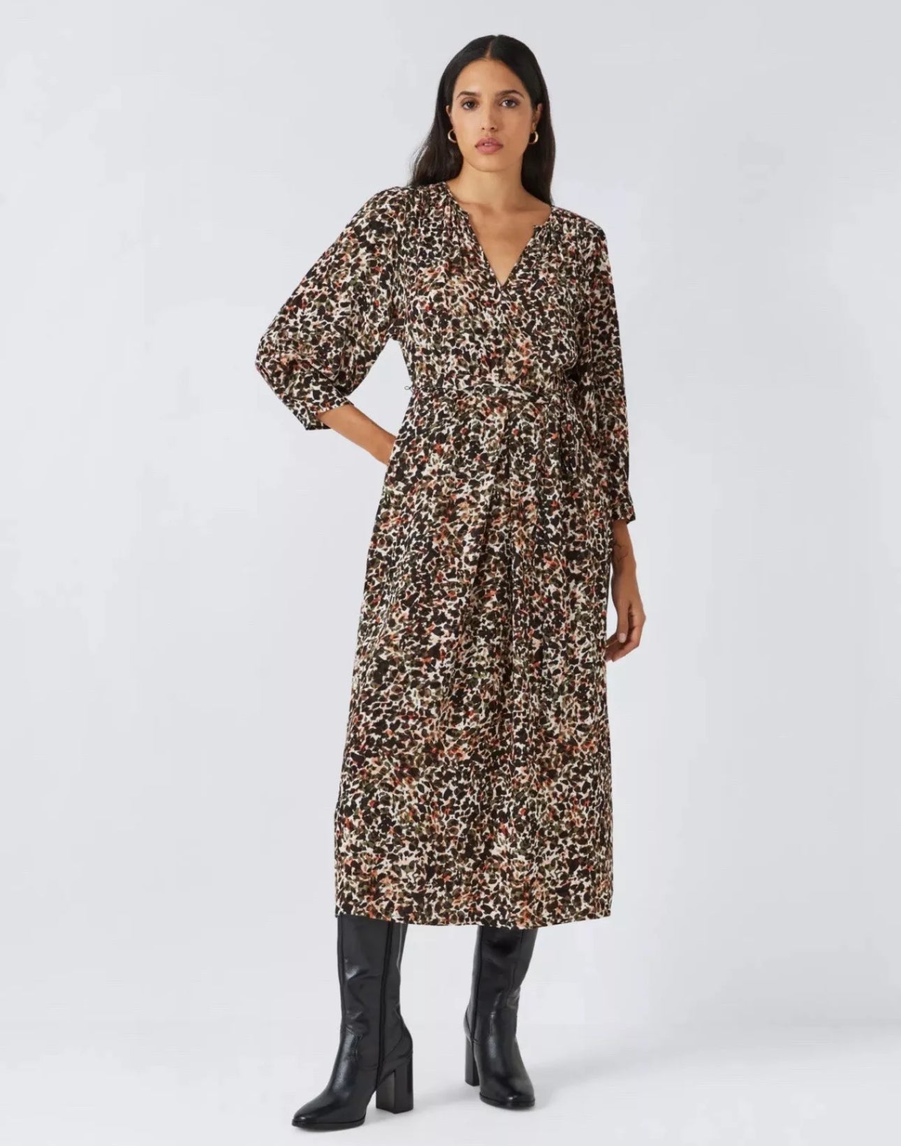 John Lewis AND/OR Beth Mosaic Midi Dress Size 8 RRP £79 - William George