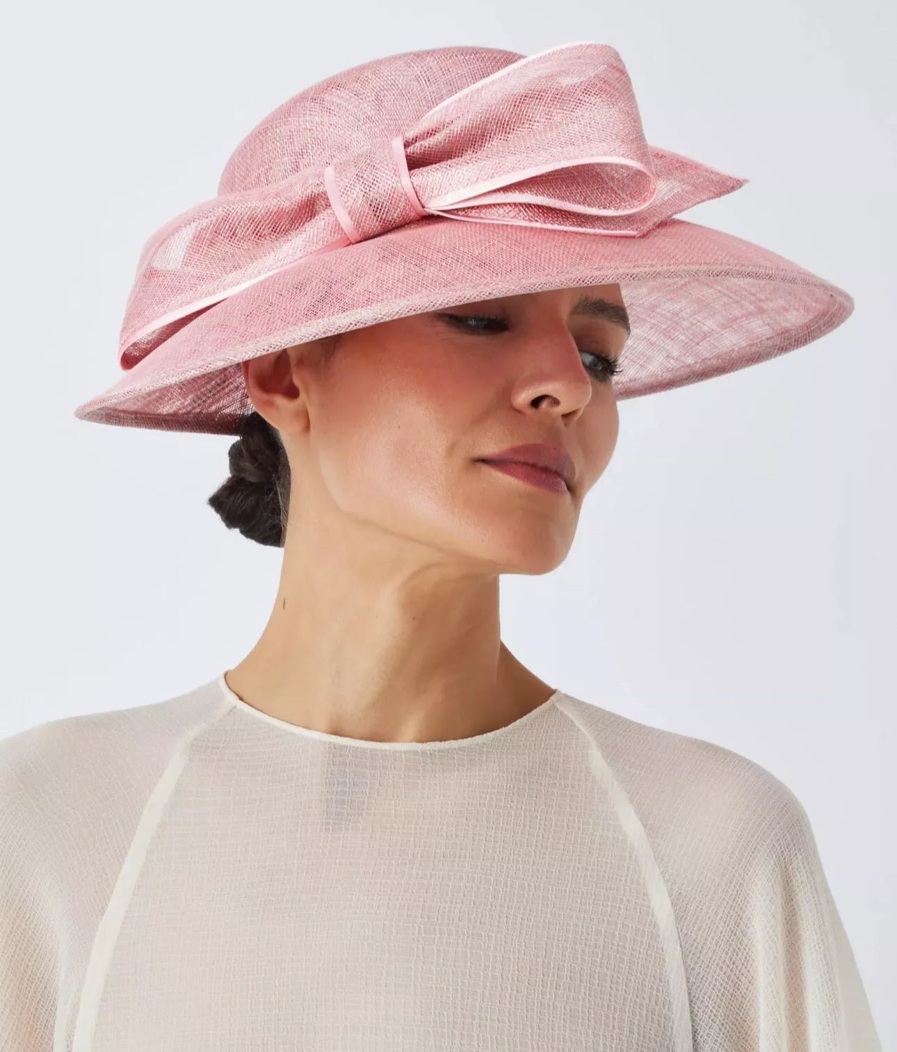 John Lewis Betty Asymmetric Downturn Hat Rose Wedding Races BNWT RRP £115 - William George