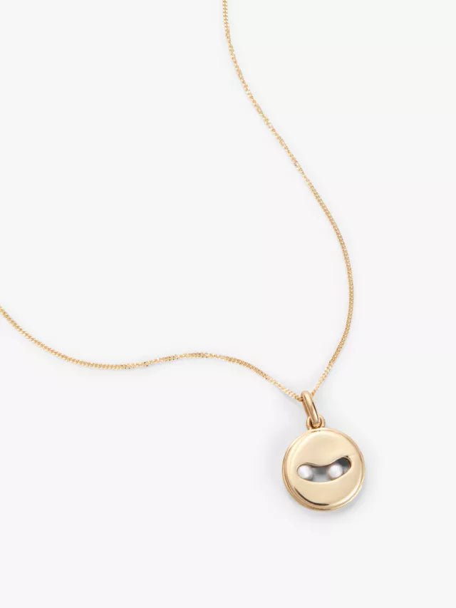 John Lewis Bright Young Gems™ Limited Edition Smile 9ct Yellow Gold Freshwater Pearl Disk Pendant Necklace, Gold RRP £145 - William George