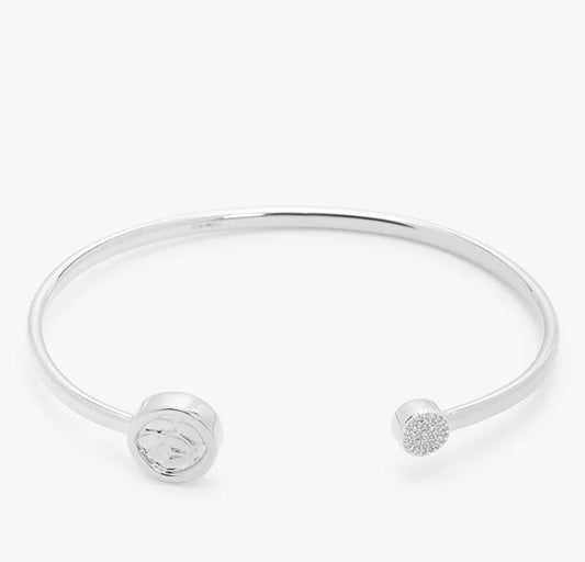 John Lewis Diamond End Cuff Bangle, Silver - William George