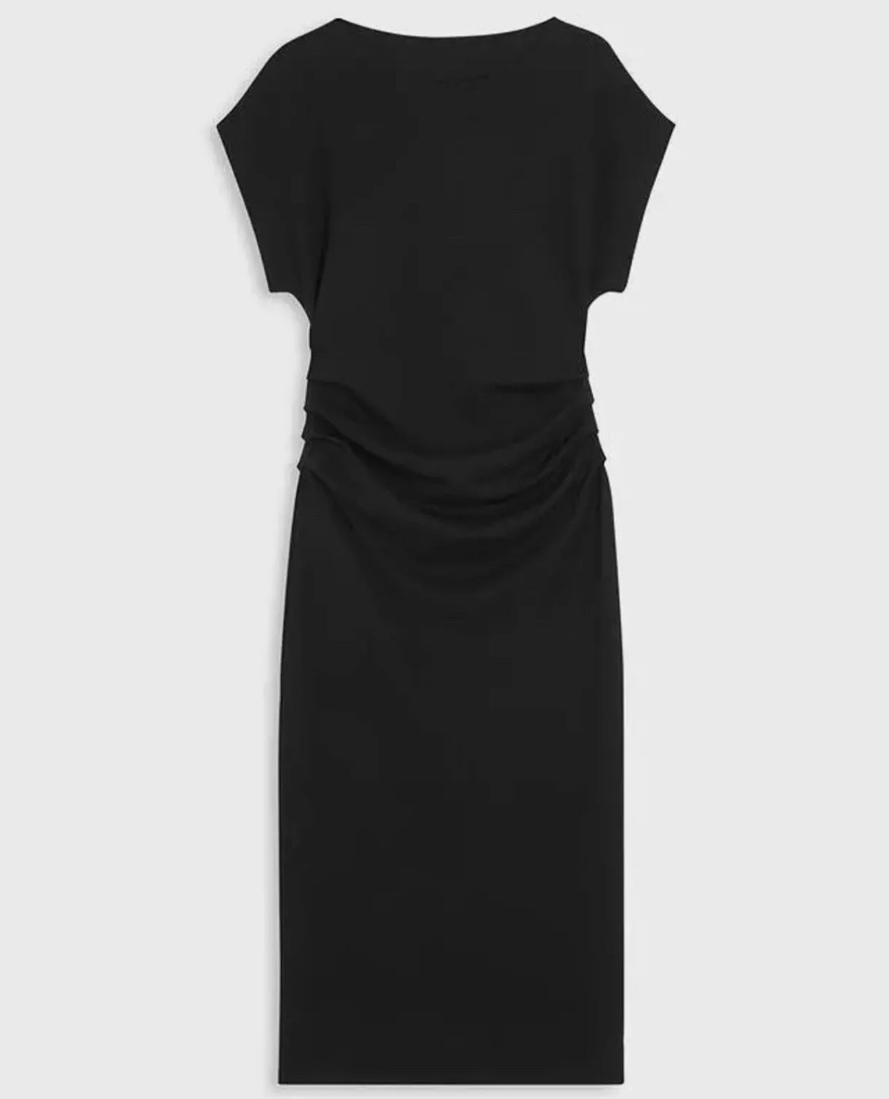 John Lewis Ruched Cap Sleeve Dress, Black, Size 8 BNWT RRP £59 - William George