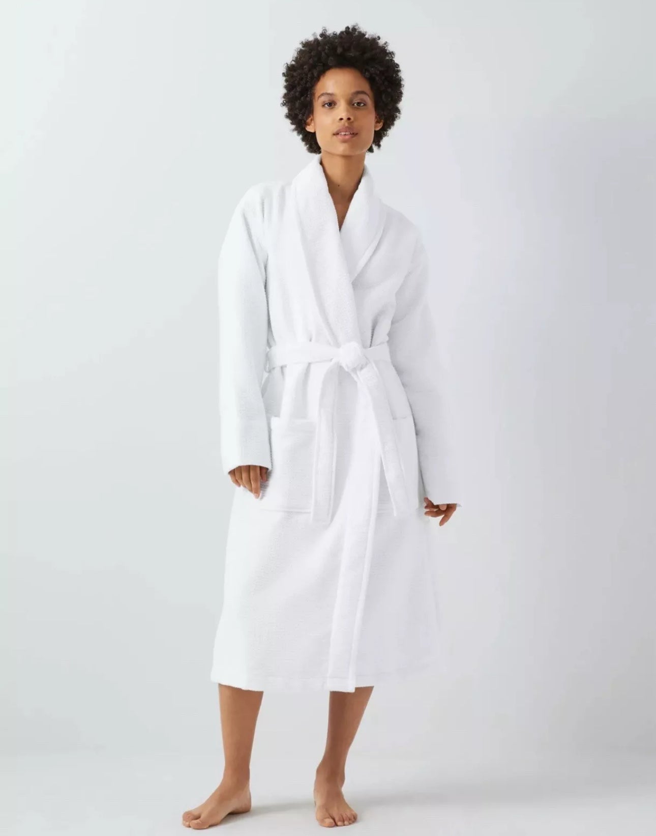 John Lewis Waffle Spa Bath Robe Size Small White RRP £65 - William George