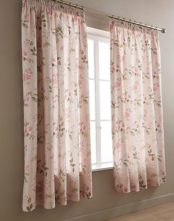 Lorena Blush Lined Curtains 168x183 cms RRP £60 - William George