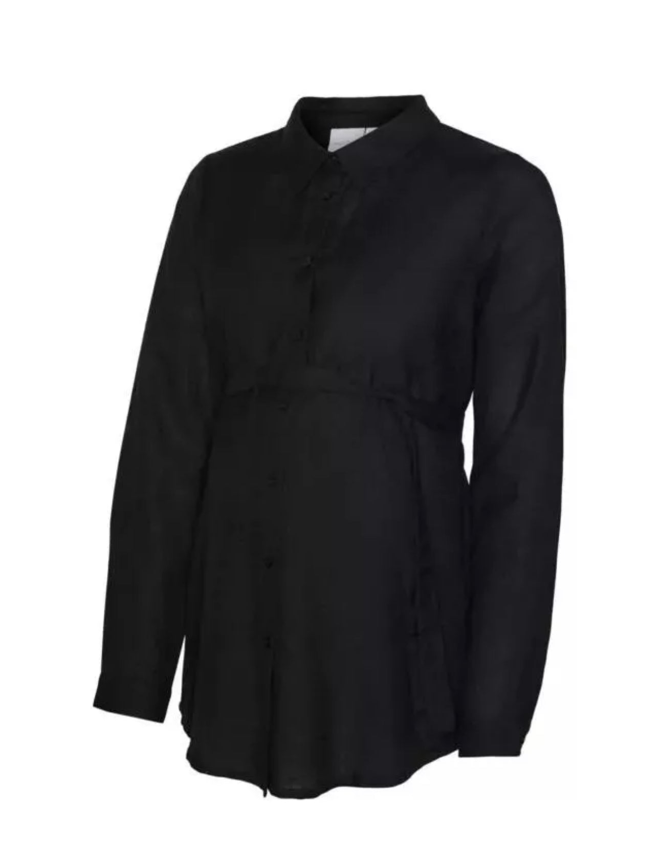 Mamalicious Maternity Petra Plain Belted Shirt Black Size Small RRP £44.99 - William George