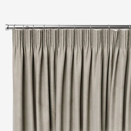 Plush Velvet Pencil Pleat Stone Curtains 117 x 183 cms RRP £77.50 - William George