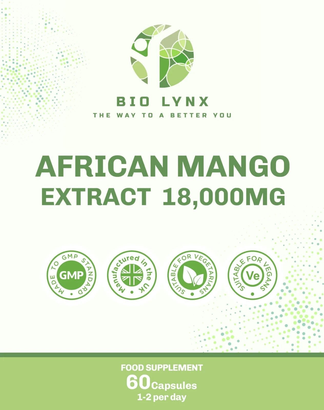 Pure African Mango Extract 18000mg 60 Capsules - William George