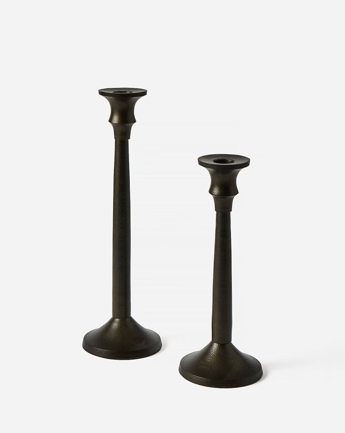 Set of 2 Black Metal Candle Holders Christmas - William George