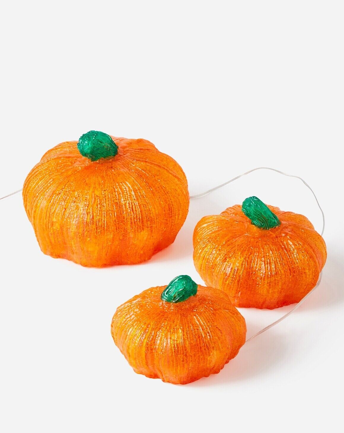 Set of 3 Acrylic Lit Pumpkins Halloween - William George