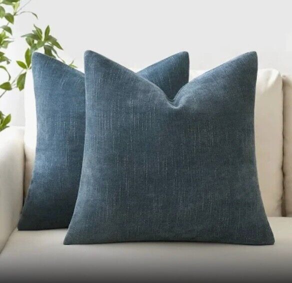 Soft Fleece Cushion 45 x 45 cms Dusty Blue RRP £18.50 - William George