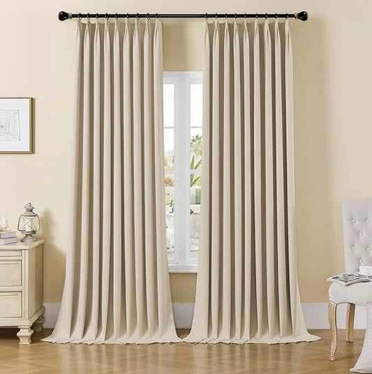 Twilight Blackout Eyelet Curtains Natural 229 x 183 cms RRP £65 - William George