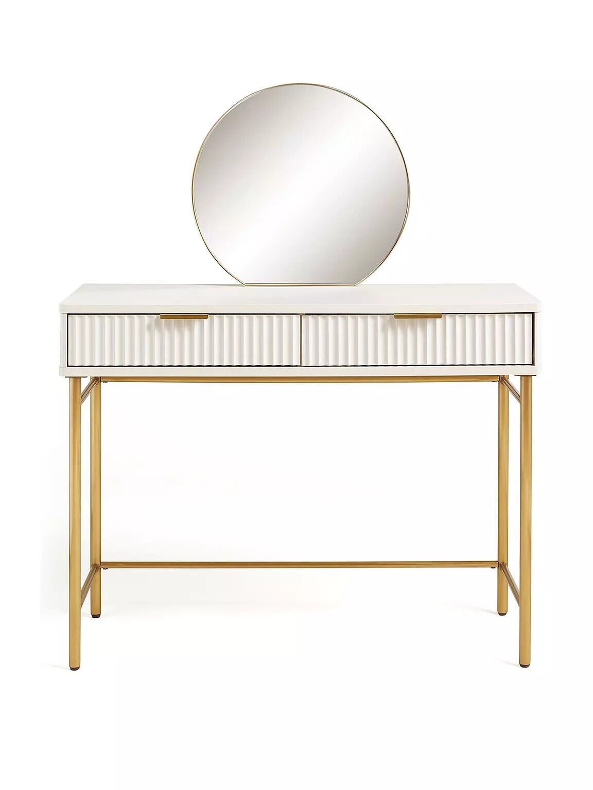 Very Home Cora Dressing Table and Mirror Set - Ivory/Brass RRP £199.00 - William George