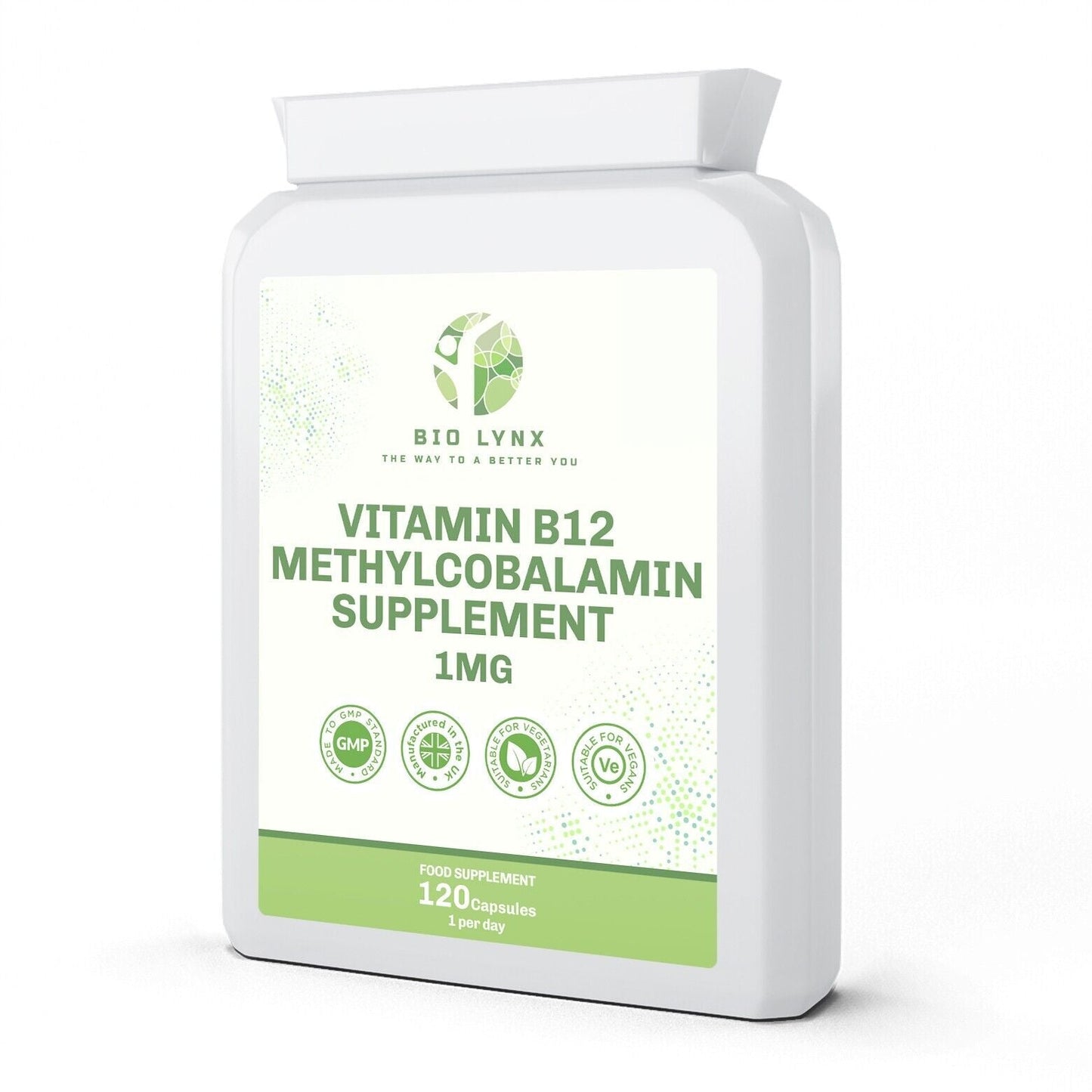 Vitamin B12 Methylcobalamin Supplement 1mg 120 Easy Swallow Daily Capsules - William George