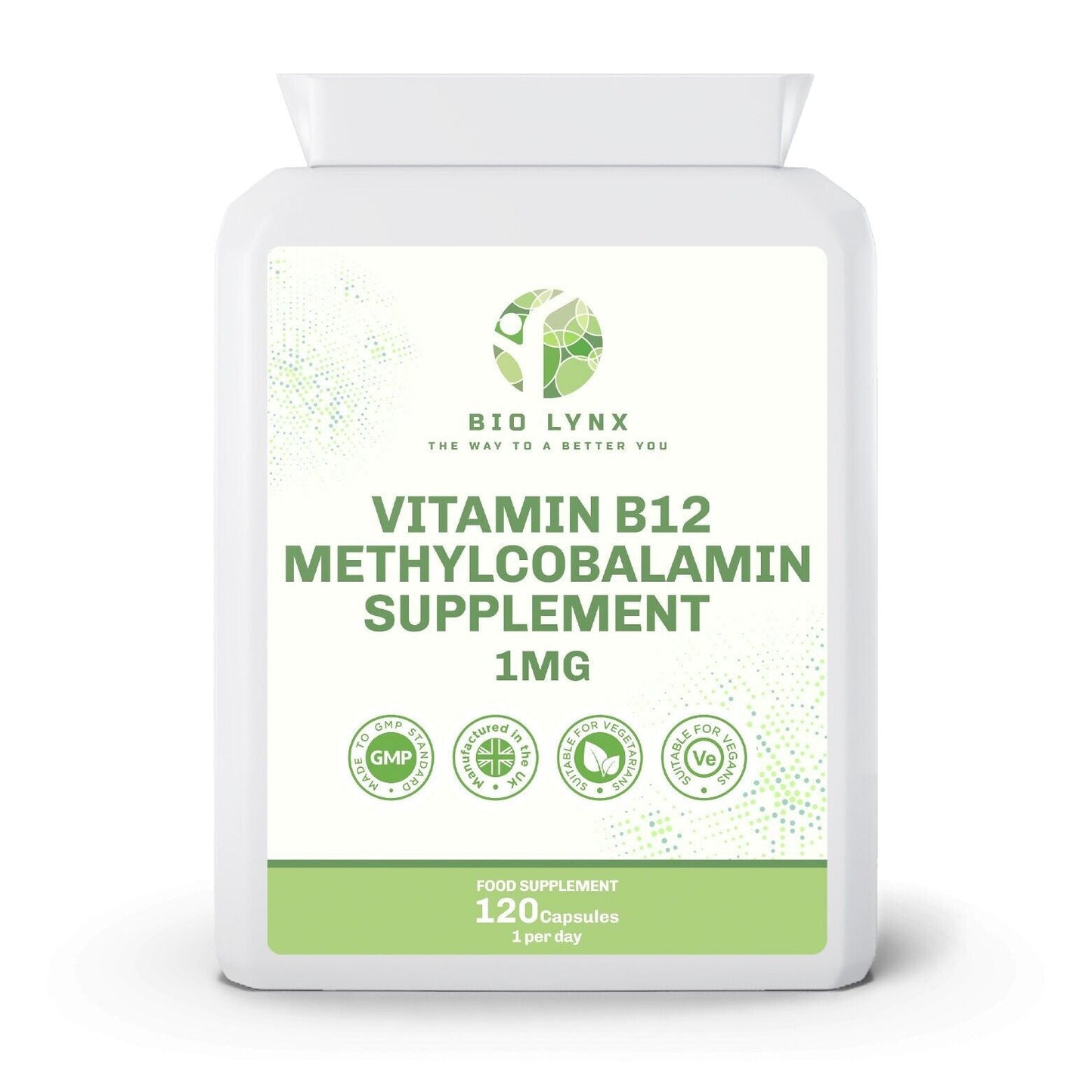 Vitamin B12 Methylcobalamin Supplement 1mg 120 Easy Swallow Daily Capsules - William George