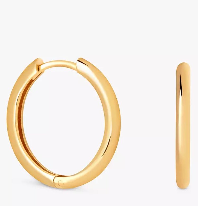 Astrid & Miyu Small Simple Hinge Hoop Earrings, Gold - William George