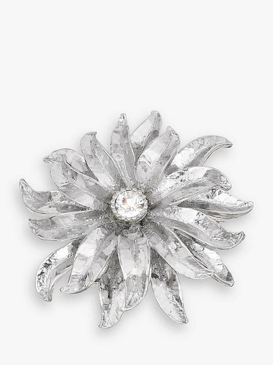 Eclectica Vintage Swarovski Crystal Flower Burst Brooch, Dated Circa 1990s, Silver - William George